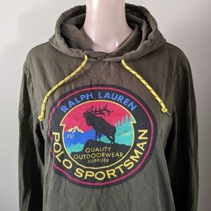 Ralph Lauren Polo Sportsman Hooded Long Sleeve Shirt, Men's Medium